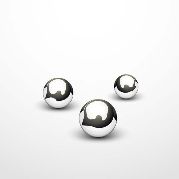Steel balls on white background.  - Vector, imagen