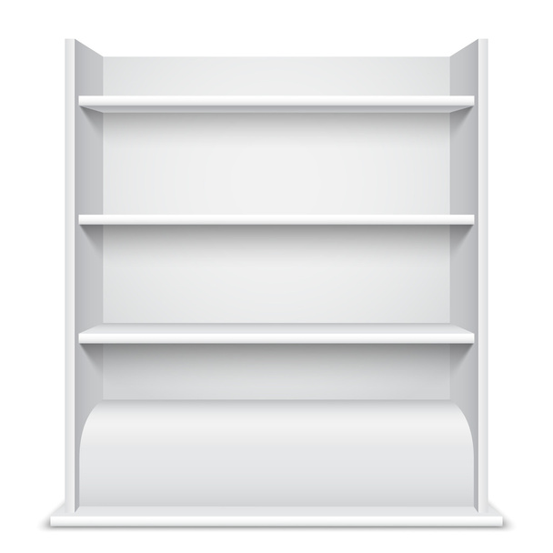 White Showcase wiyh Empty Shelves - Vetor, Imagem