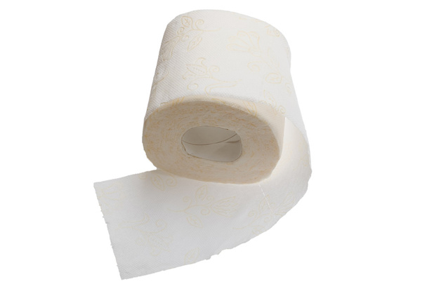 Fehér WC-papír elszigetelt fehér alapon. - Fotó, kép