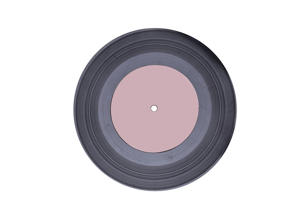 disque vinyle noir isolé sur fond blanc - Photo, image