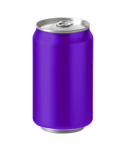 purple aluminum can with space for design and clip path - Photo, Image