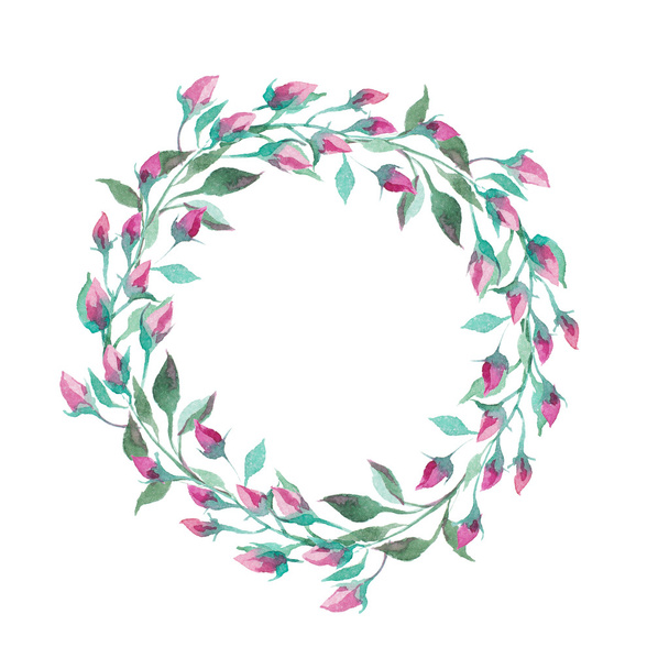 Wreath of small pink roses - Foto, imagen
