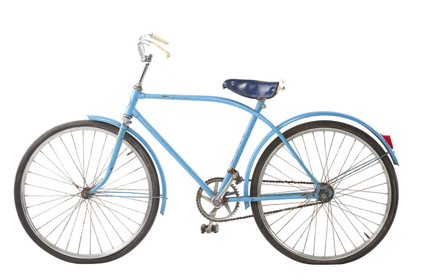20 世紀は、白い背景で隔離のレトロなスタイルの自転車画像 - 写真・画像