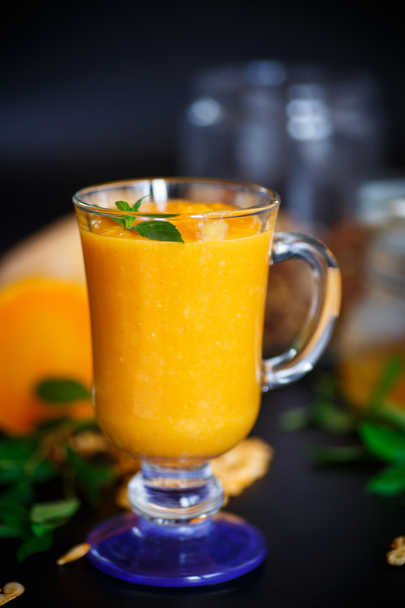 pumpkin smoothie with nuts and honey - Photo, Image