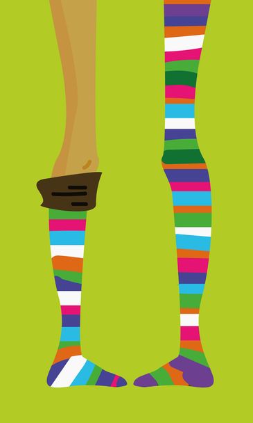 Striped color stocking - Vector, Image