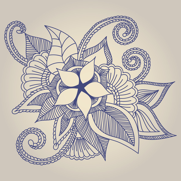 Zentangle abstract flowers. Doodle flower. Vector illustration - Vetor, Imagem