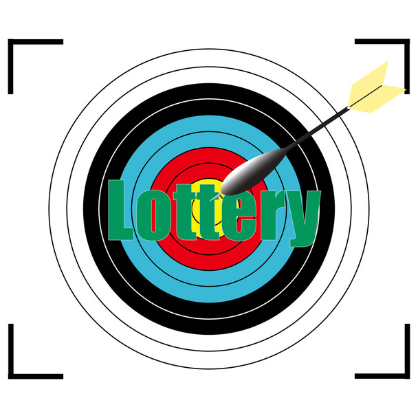 Lottery word Vector, business concept target for archery. - Vector, Image