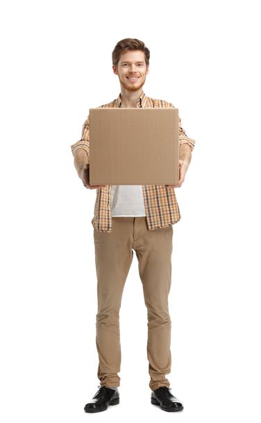 Deliveryman gives the parcel - Foto, afbeelding