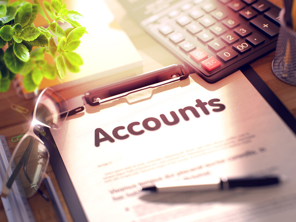 Accounts - Text on Clipboard. 3D. - Photo, Image