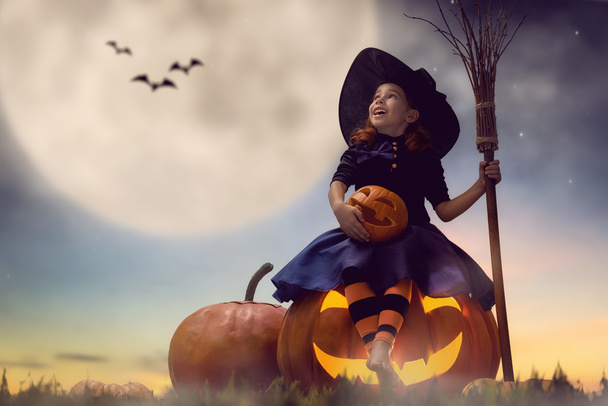 little witch outdoors - Foto, Imagen