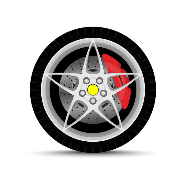 car wheel and tire - Vector, Image