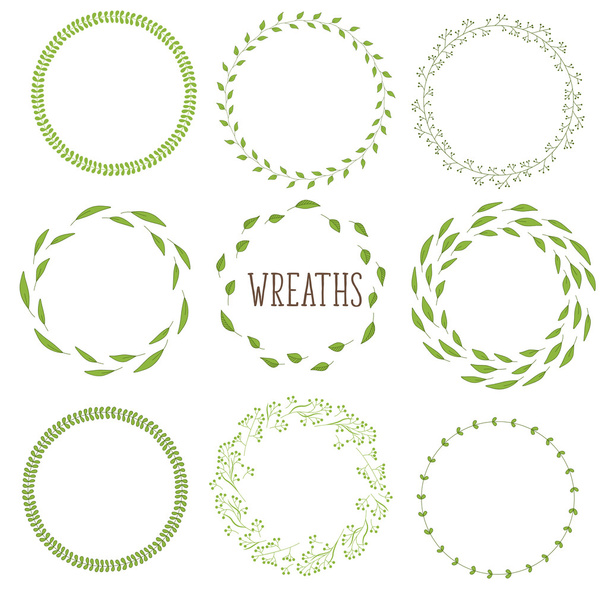 Floral wreath collection - Vector, Image