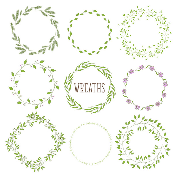 Floral wreath collection  - Vector, Image