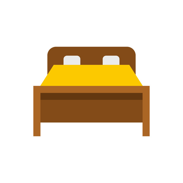 Bed icon, flat style - Vetor, Imagem