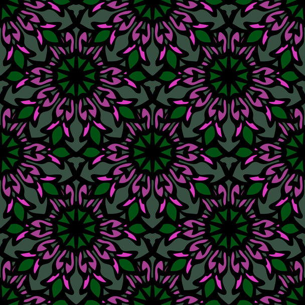 Elegant seamless pattern with Mandala and floral elements - Vector, afbeelding