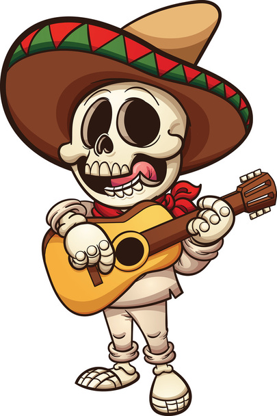 Mexican skeleton musician - Вектор, зображення