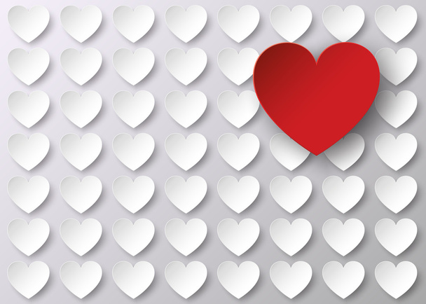 rotes Herz auf weißem Hintergrund  - Vektor, Bild