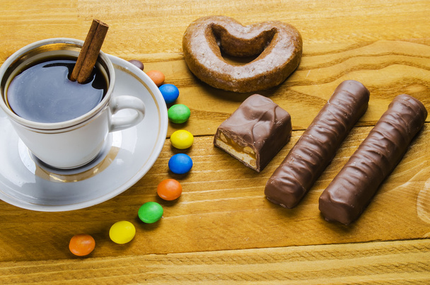 cup of coffee with candies - Photo, Image