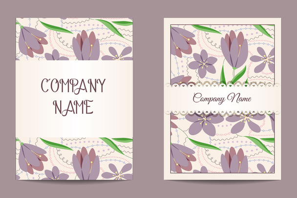 Floral business cards - Wektor, obraz