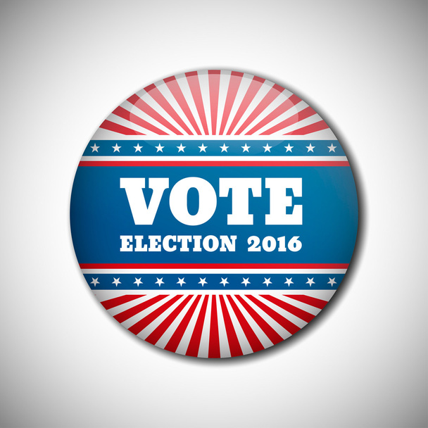 Hlasování volební kampaň odznak tlačítko. - Vektor, obrázek