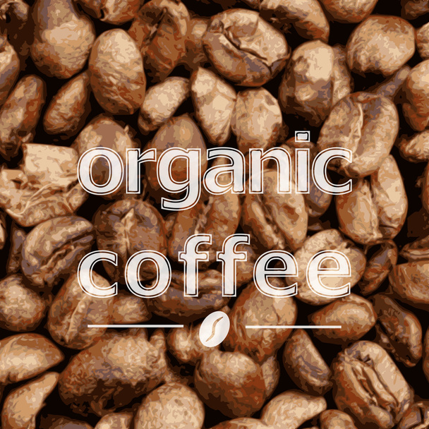 organic brown coffee beans - Vector, Image