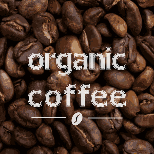 こげ茶の有機コーヒー豆 - ベクター画像
