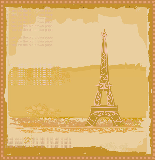 ρετρό κάρτα Eiffel - Διάνυσμα, εικόνα