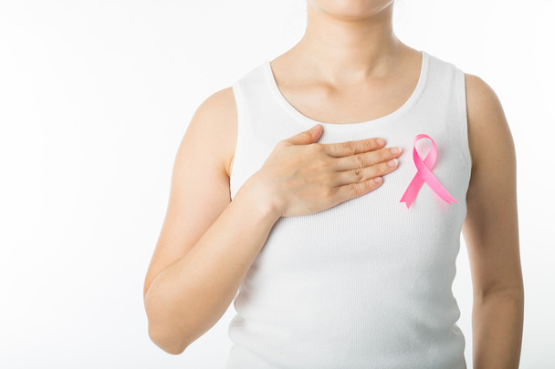 Růžový prsu rakovina povědomí pásu hospodářství - Fotografie, Obrázek