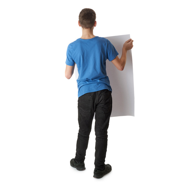 Cute teenager boy over white isolated background - Zdjęcie, obraz