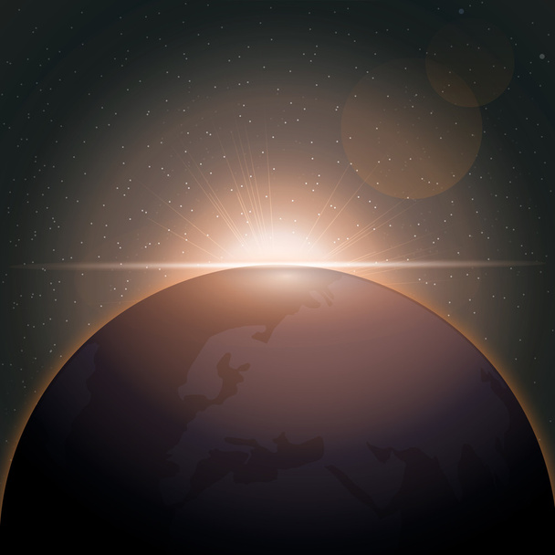 Vetor digital planeta Terra ícone com laranja
 - Vetor, Imagem