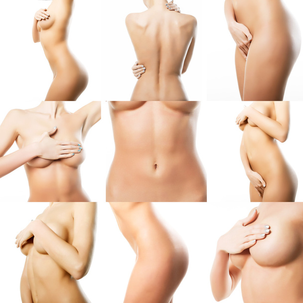 Hermoso cuerpo femenino. Collage de partes del cuerpo femenino. Perf.
 - Foto, Imagen
