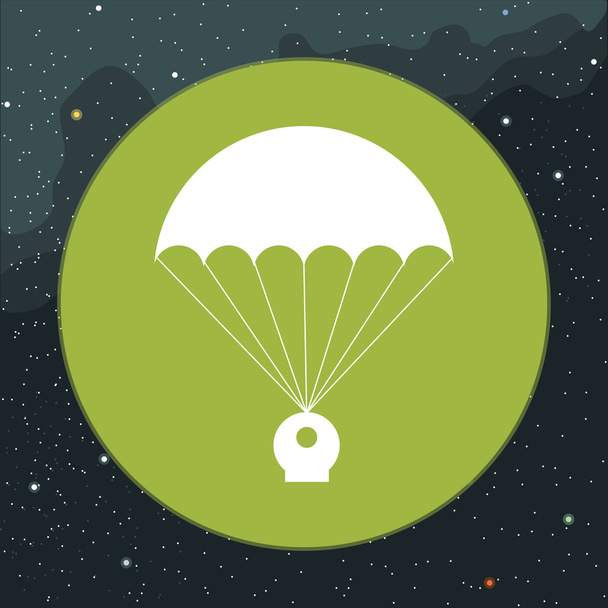 Digitale vector met ruimtecapsule en parachute - Vector, afbeelding