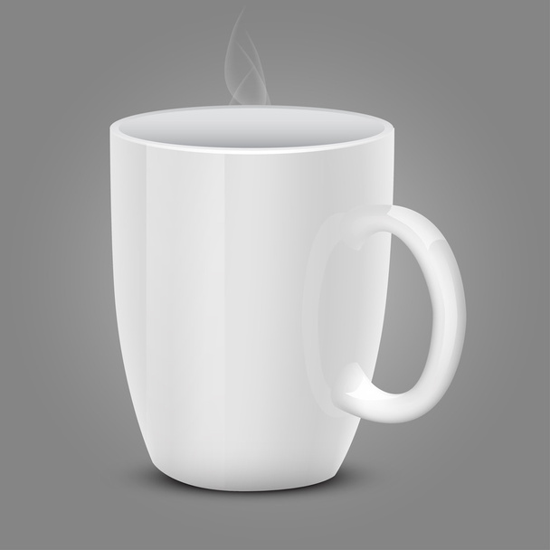 white cup isolated on gray background - Vetor, Imagem