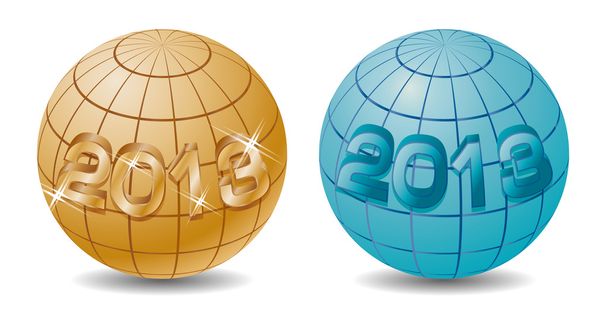 New 2013 year on the globe, vector illustration - Vector, Image