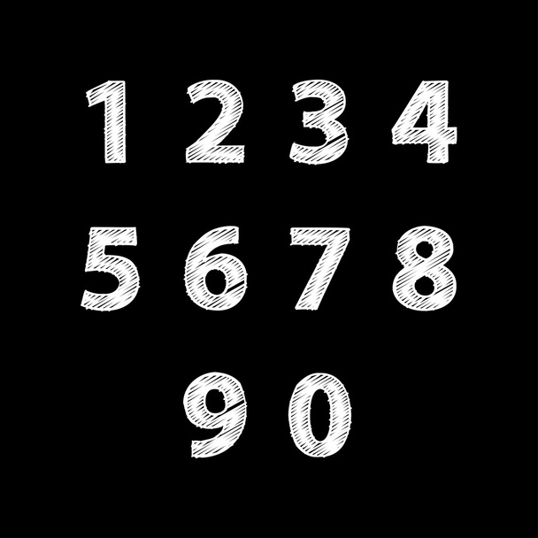 Numbers Design Collection. Textured fonts. Vector.  - Vector, Image