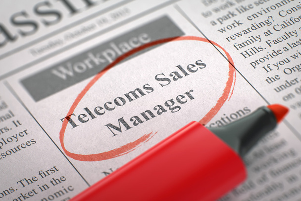 Telecoms Sales Manager sluit zich aan bij ons team. 3d. - Foto, afbeelding