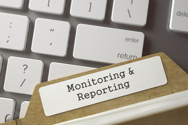 Indeks folderów z monitorowania i raportowania. 3d. - Zdjęcie, obraz