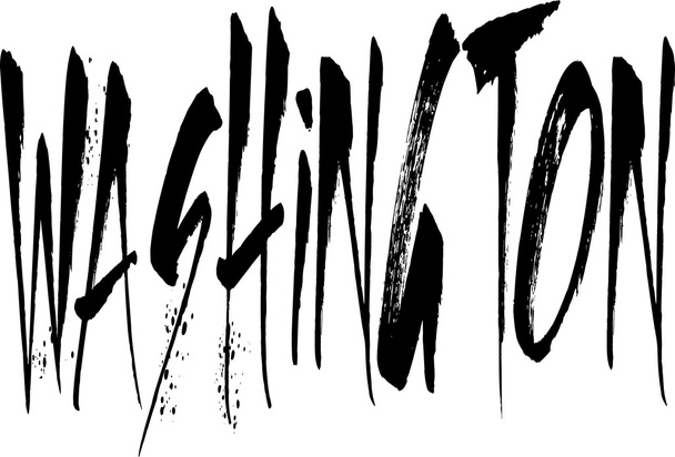 Washngton text sign writen in English - Vector, Image