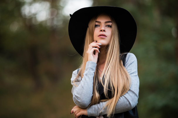 Fashion and style of female. Attractive and fashionable woman outdoor.  - Fotoğraf, Görsel