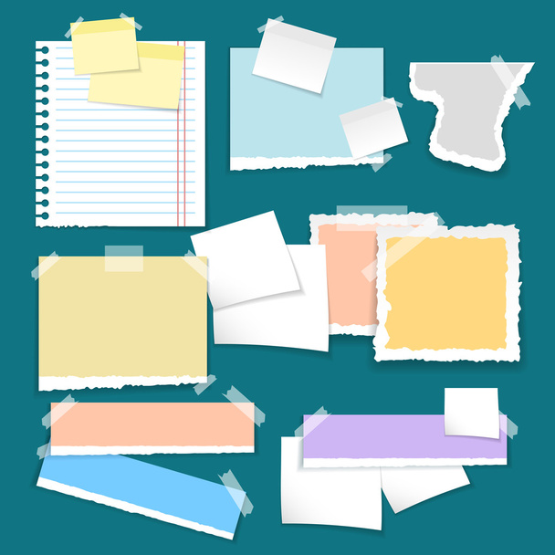 Set of different vector note colorful papers. - Vector, Image