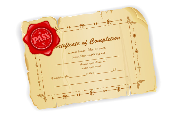 Винтажный сертификат
 - Вектор,изображение