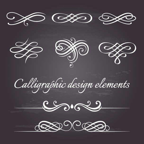 Vector set of calligraphic and page decoration design elements. - Wektor, obraz