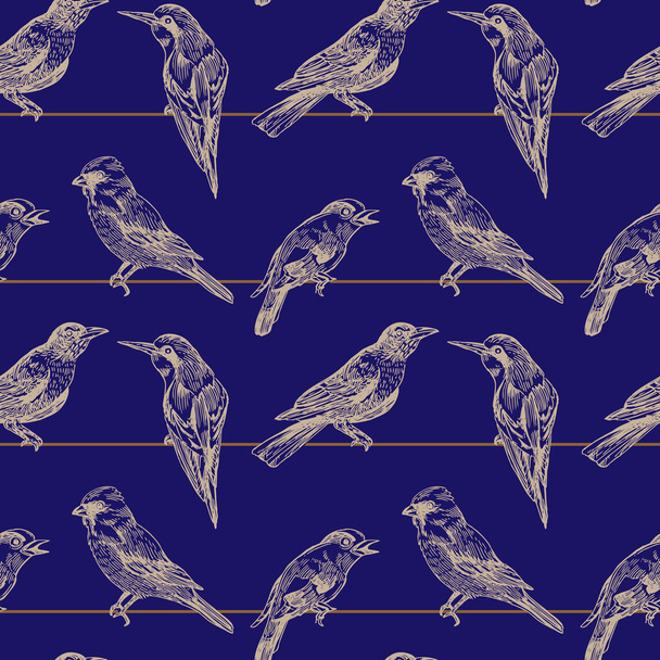 seamless pattern birds - Vettoriali, immagini