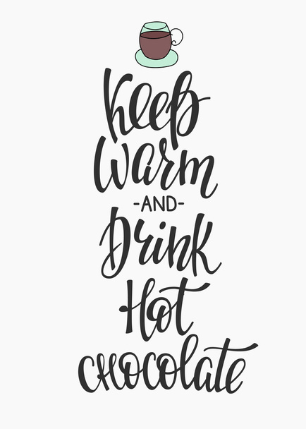 keep warm lettering poster - Vector, Image