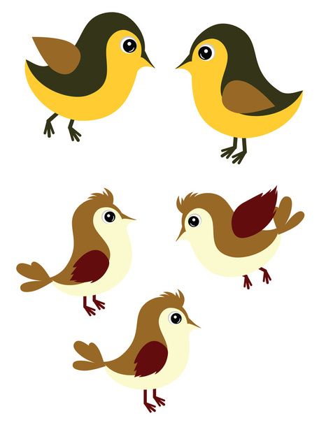 Sparrows and Tomtits - Vector, Image