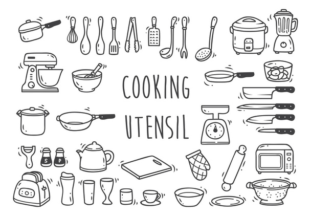 Set de utensilios de cocina
 - Vector, Imagen