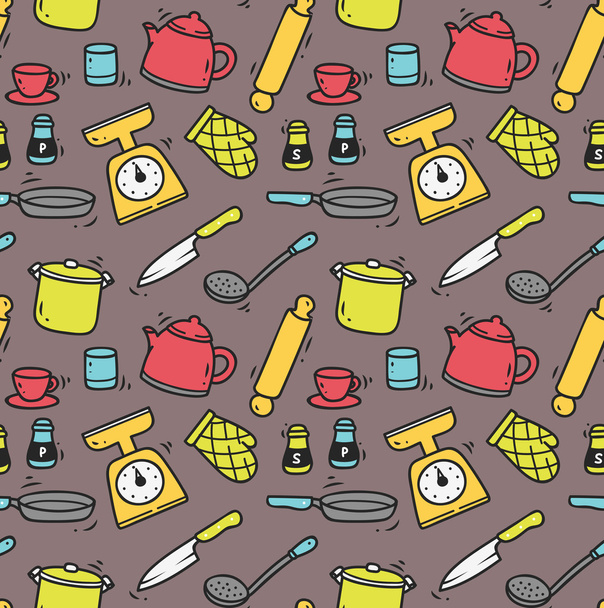 cooking utensils seamless background - Вектор, зображення
