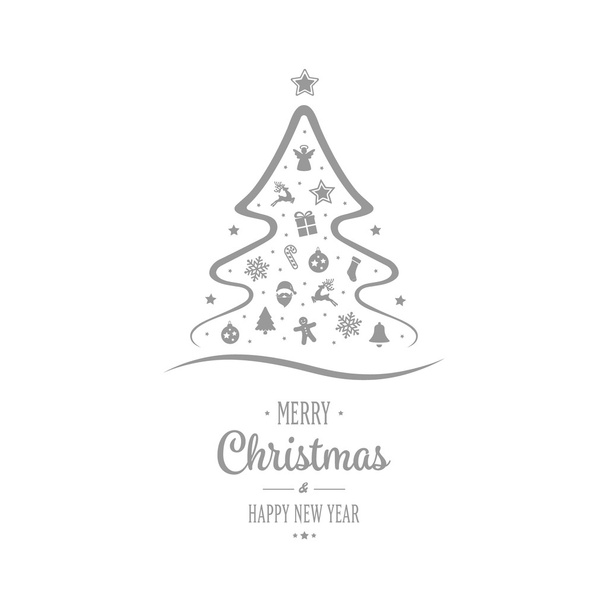 merry christmas decoration ornament tree  - ベクター画像
