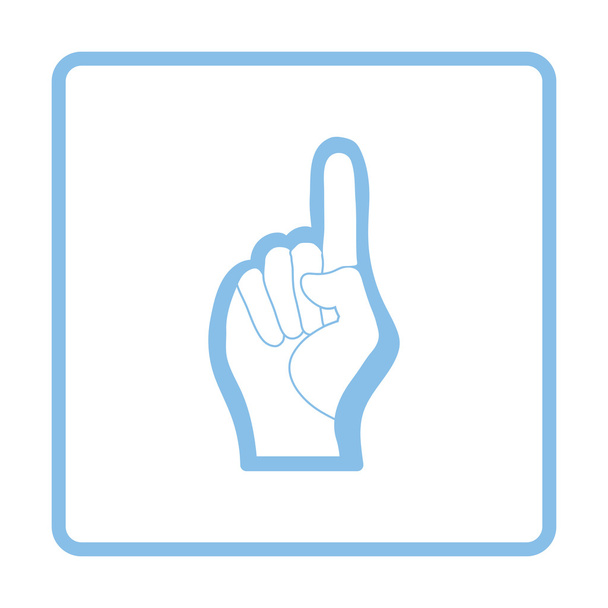 Рука с пеной и значком жеста номер один
 - Вектор,изображение