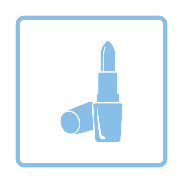 Lippenstift-Symbol. blaues Rahmendesign.  - Vektor, Bild